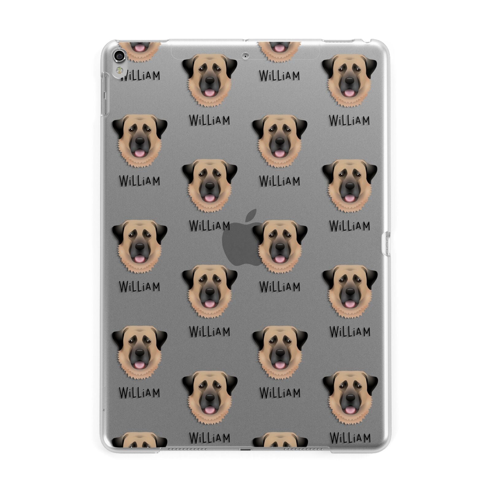 Dog Icon with Name Apple iPad Silver Case