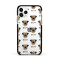 Dog Icon with Name Apple iPhone 11 Pro in Silver with Black Impact Case