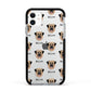 Dog Icon with Name Apple iPhone 11 in White with Black Impact Case