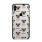 Dog Icon with Name Apple iPhone Xs Max Impact Case Black Edge on Silver Phone