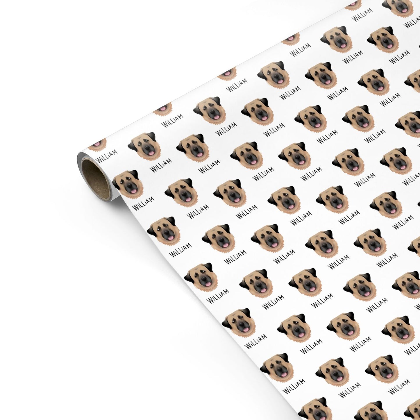 Dog Icon with Name Personalised Gift Wrap