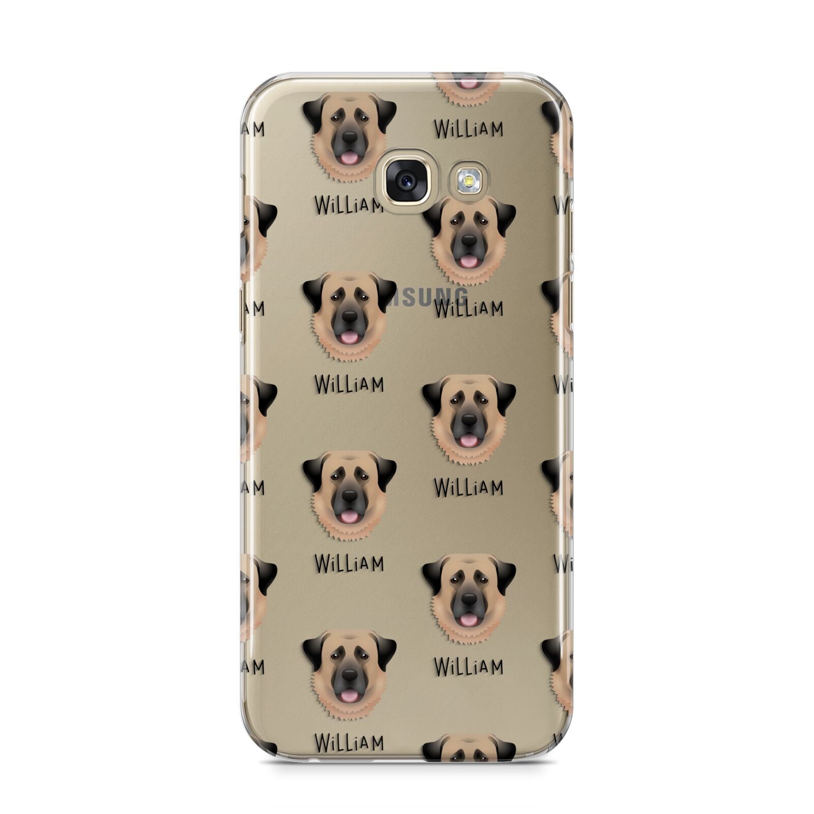 Dog Icon with Name Samsung Galaxy A5 2017 Case on gold phone