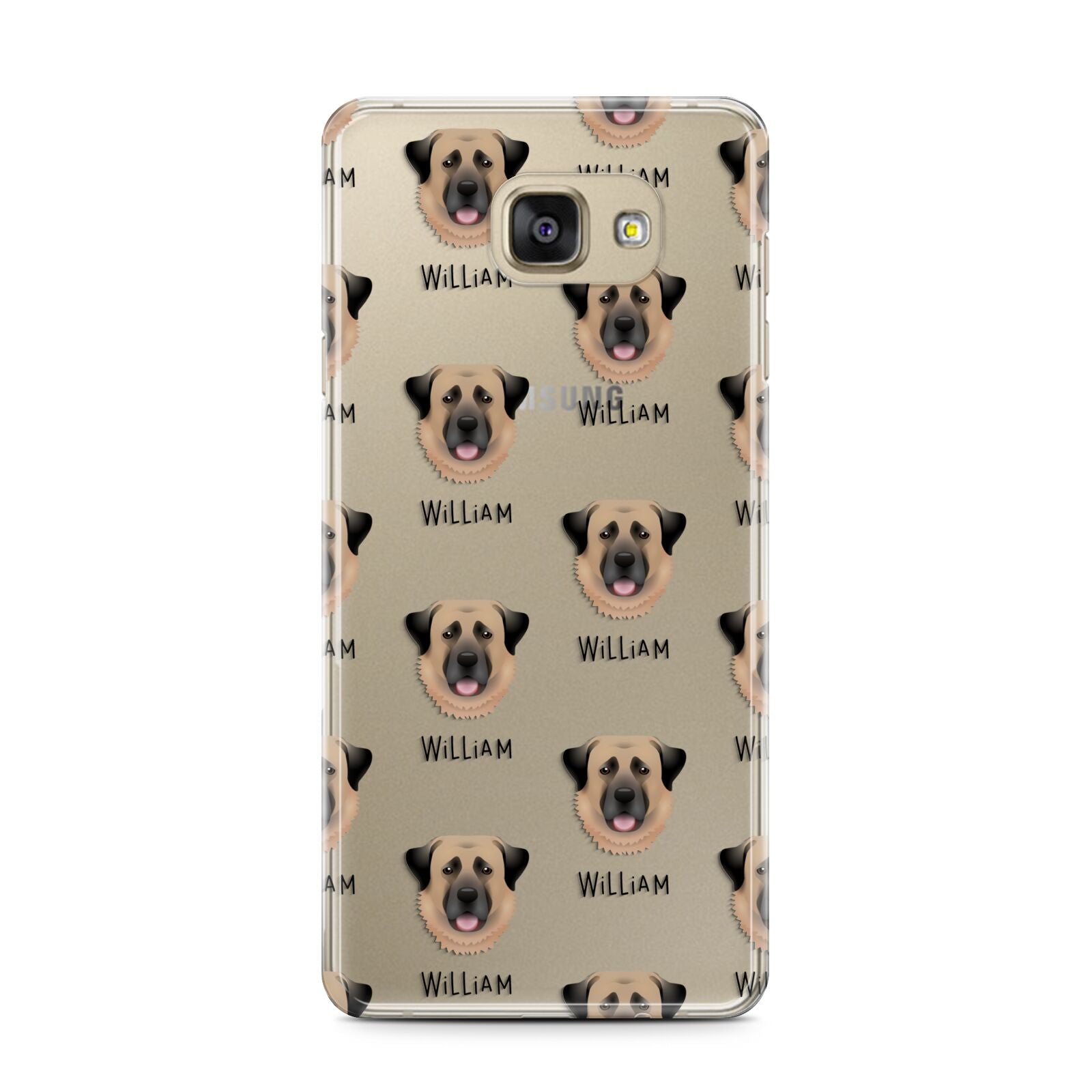 Dog Icon with Name Samsung Galaxy A7 2016 Case on gold phone