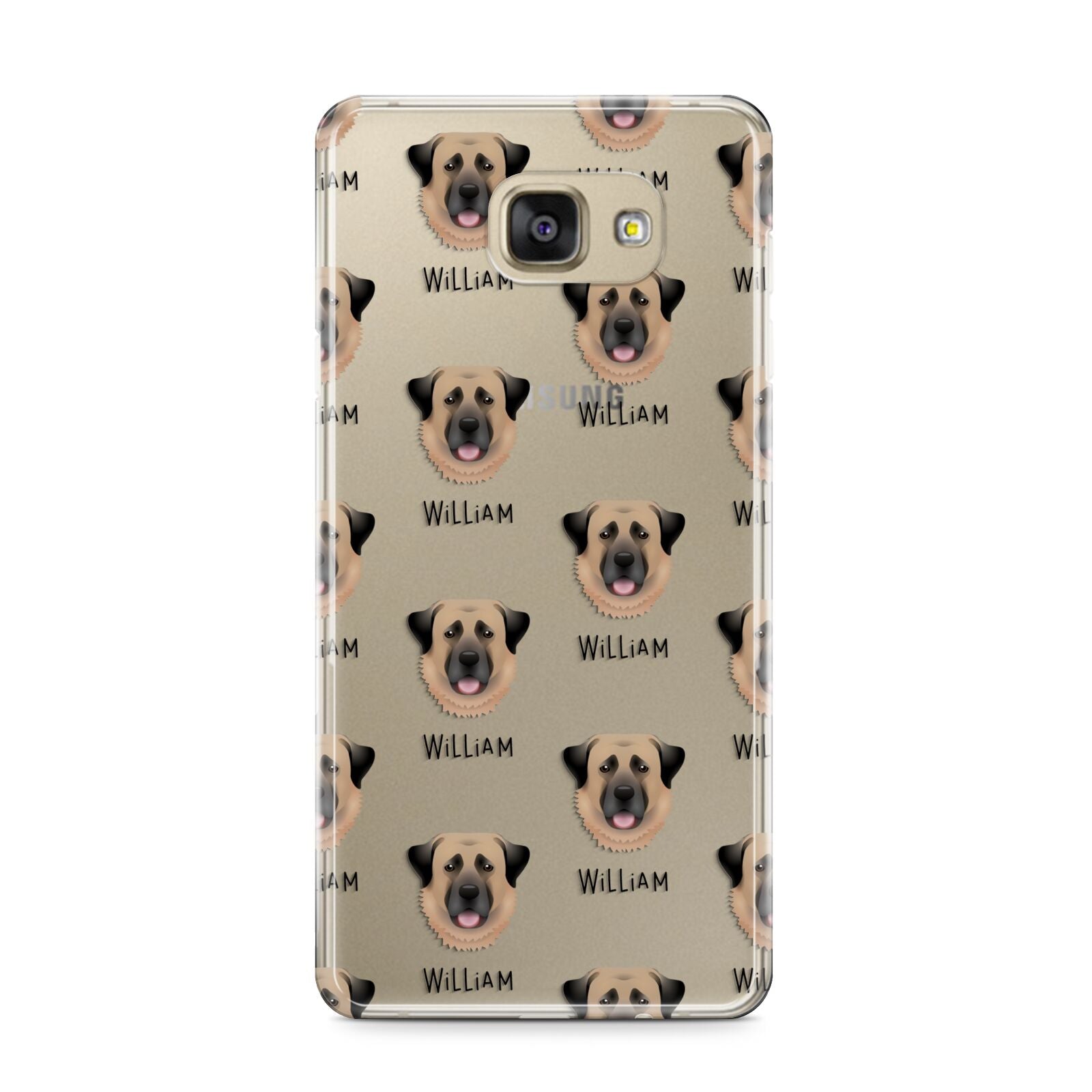 Dog Icon with Name Samsung Galaxy A9 2016 Case on gold phone