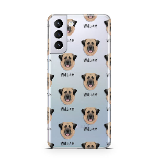 Dog Icon with Name Samsung S21 Plus Phone Case