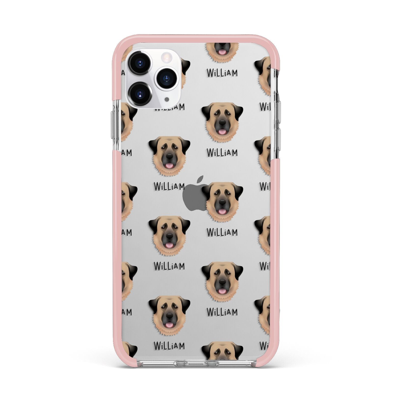 Dog Icon with Name iPhone 11 Pro Max Impact Pink Edge Case