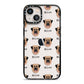 Dog Icon with Name iPhone 13 Black Impact Case on Silver phone