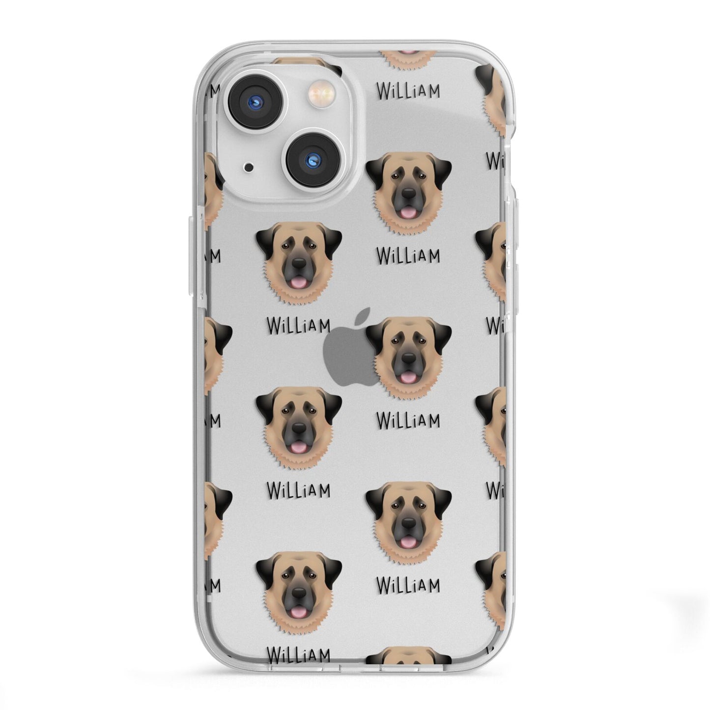 Dog Icon with Name iPhone 13 Mini TPU Impact Case with White Edges