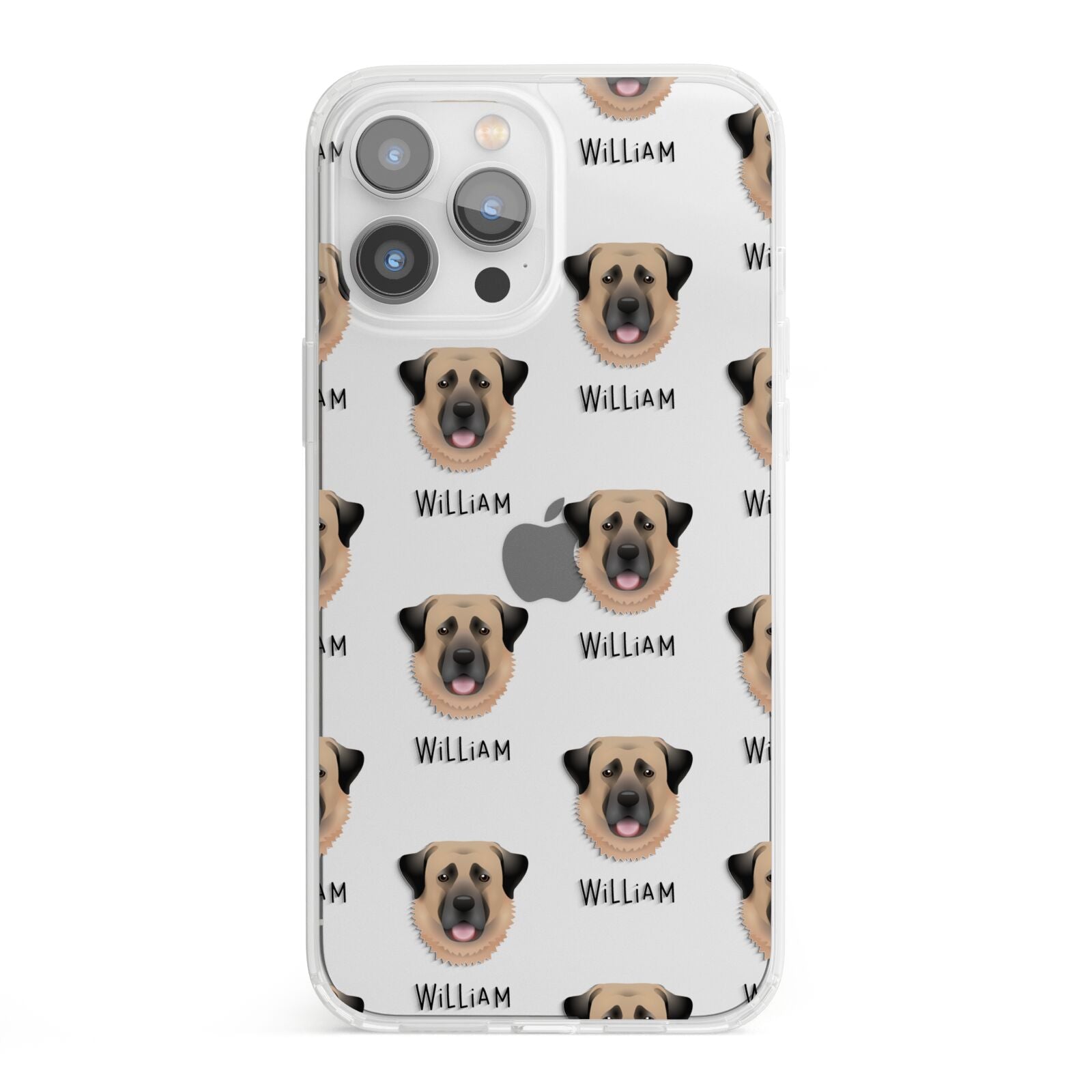 Dog Icon with Name iPhone 13 Pro Max Clear Bumper Case