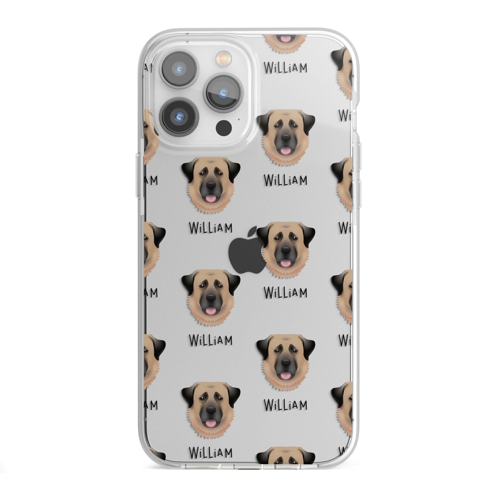Dog Icon with Name iPhone 13 Pro Max TPU Impact Case with White Edges