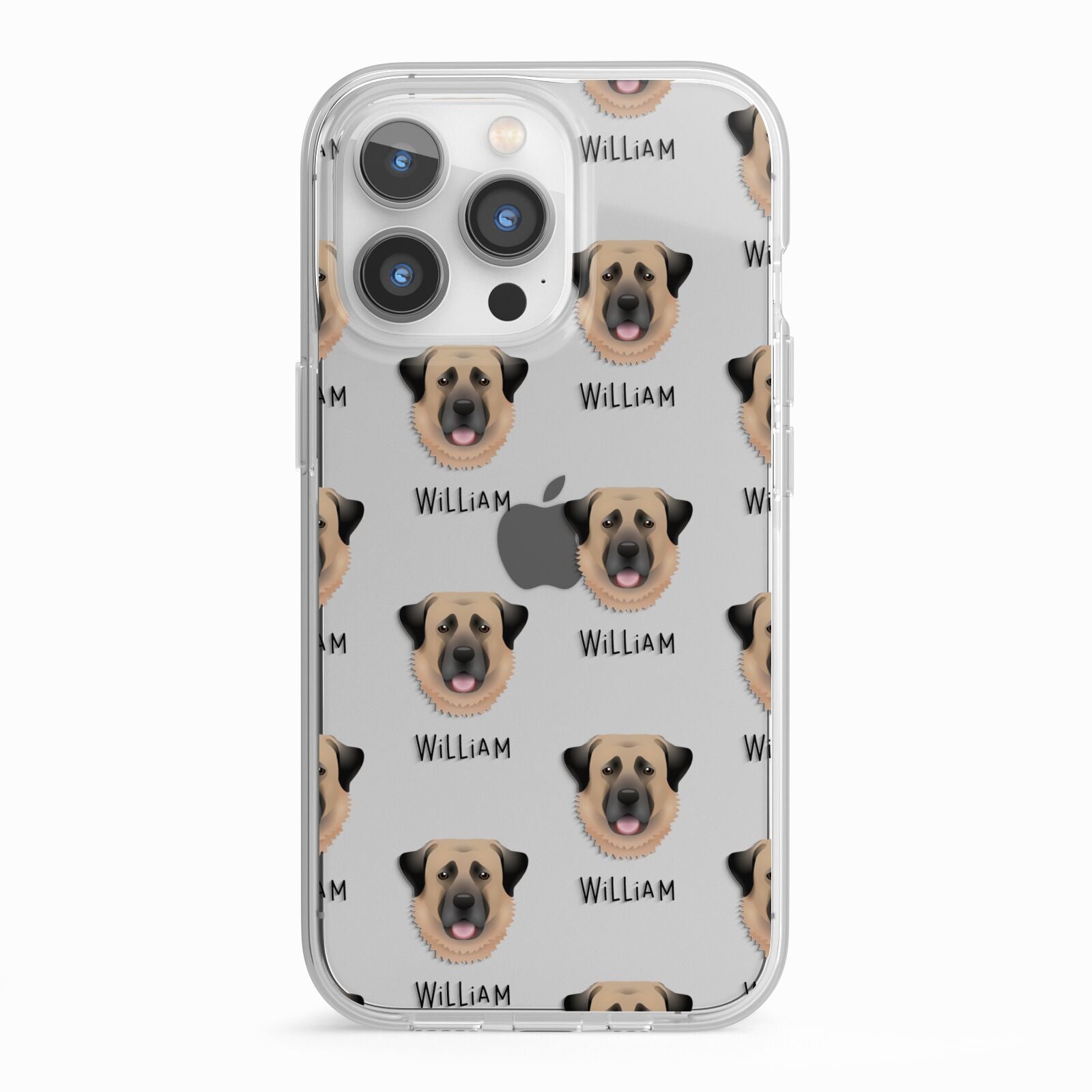 Dog Icon with Name iPhone 13 Pro TPU Impact Case with White Edges