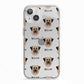 Dog Icon with Name iPhone 13 TPU Impact Case with White Edges