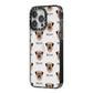 Dog Icon with Name iPhone 14 Pro Max Black Impact Case Side Angle on Silver phone
