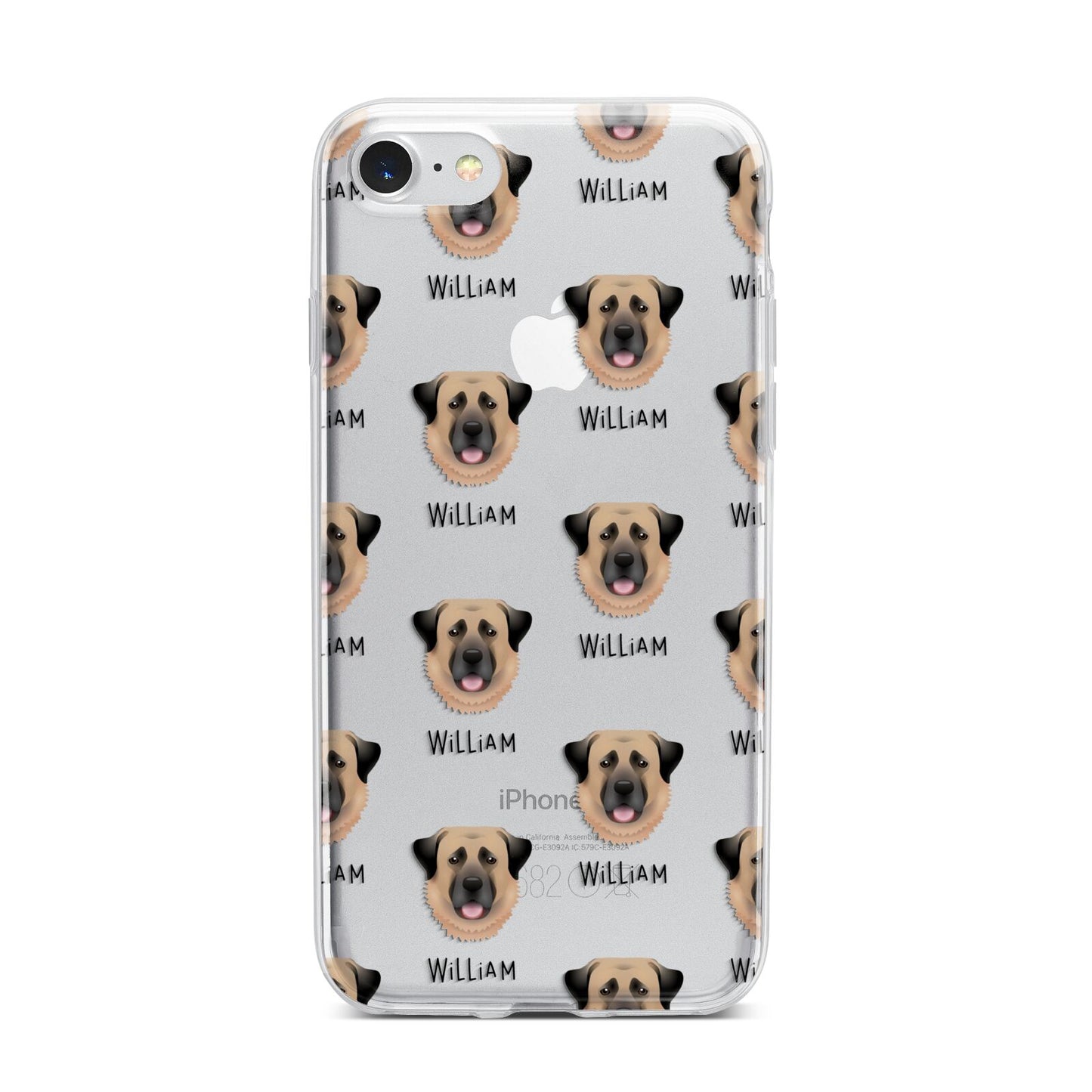 Dog Icon with Name iPhone 7 Bumper Case on Silver iPhone