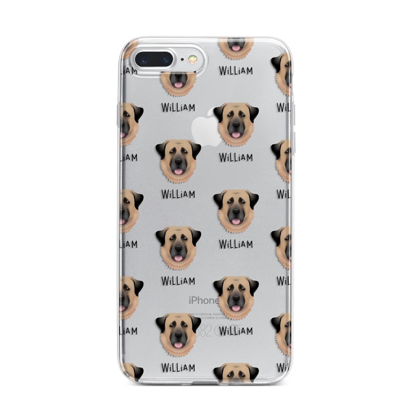 Dog Icon with Name iPhone 7 Plus Bumper Case on Silver iPhone