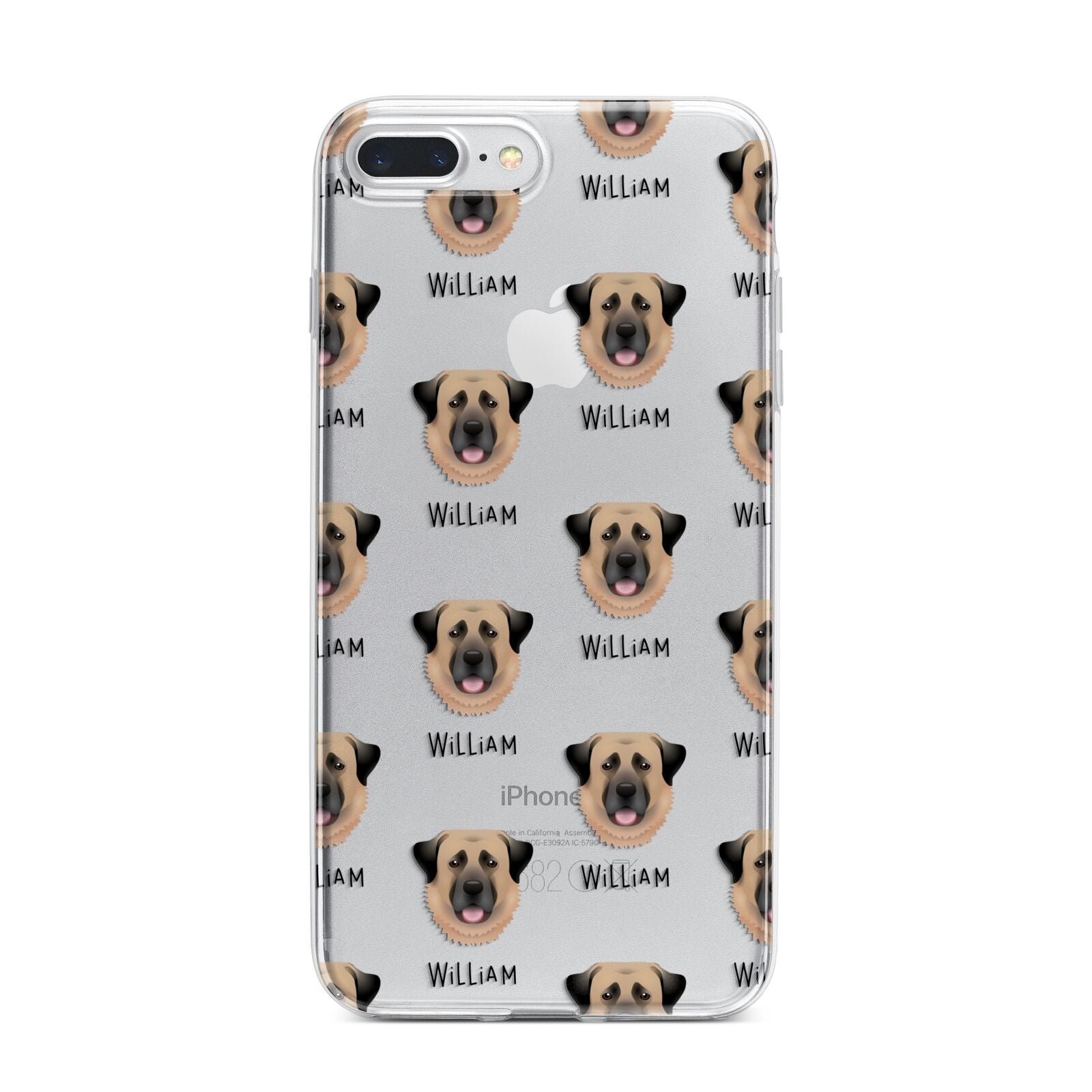 Dog Icon with Name iPhone 7 Plus Bumper Case on Silver iPhone