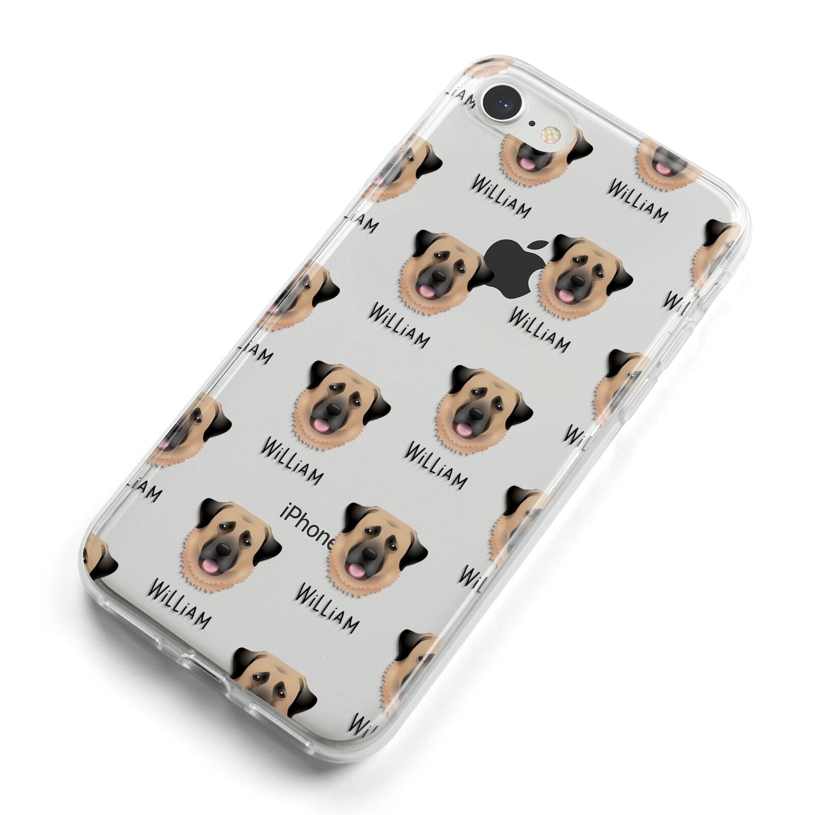 Dog Icon with Name iPhone 8 Bumper Case on Silver iPhone Alternative Image