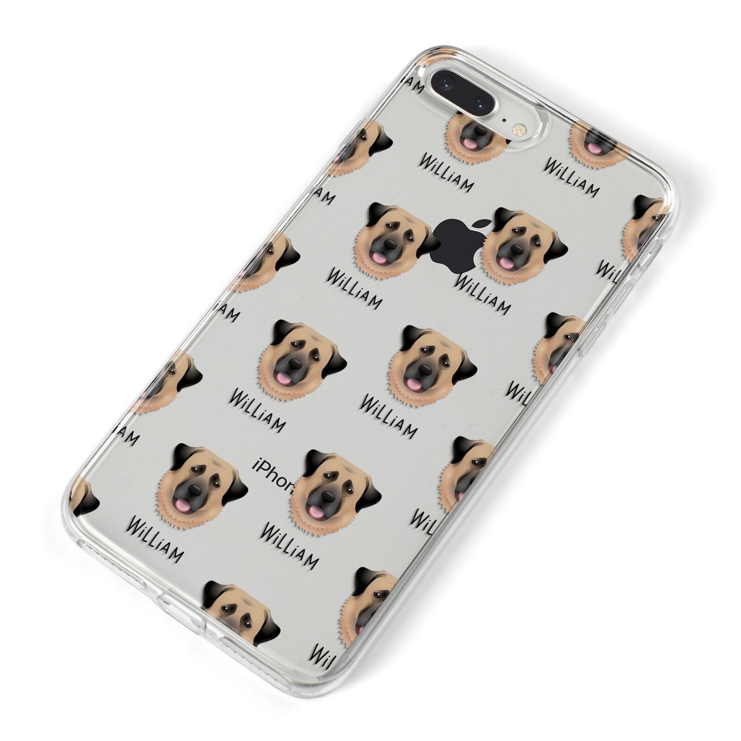 Dog Icon with Name iPhone 8 Plus Bumper Case on Silver iPhone Alternative Image