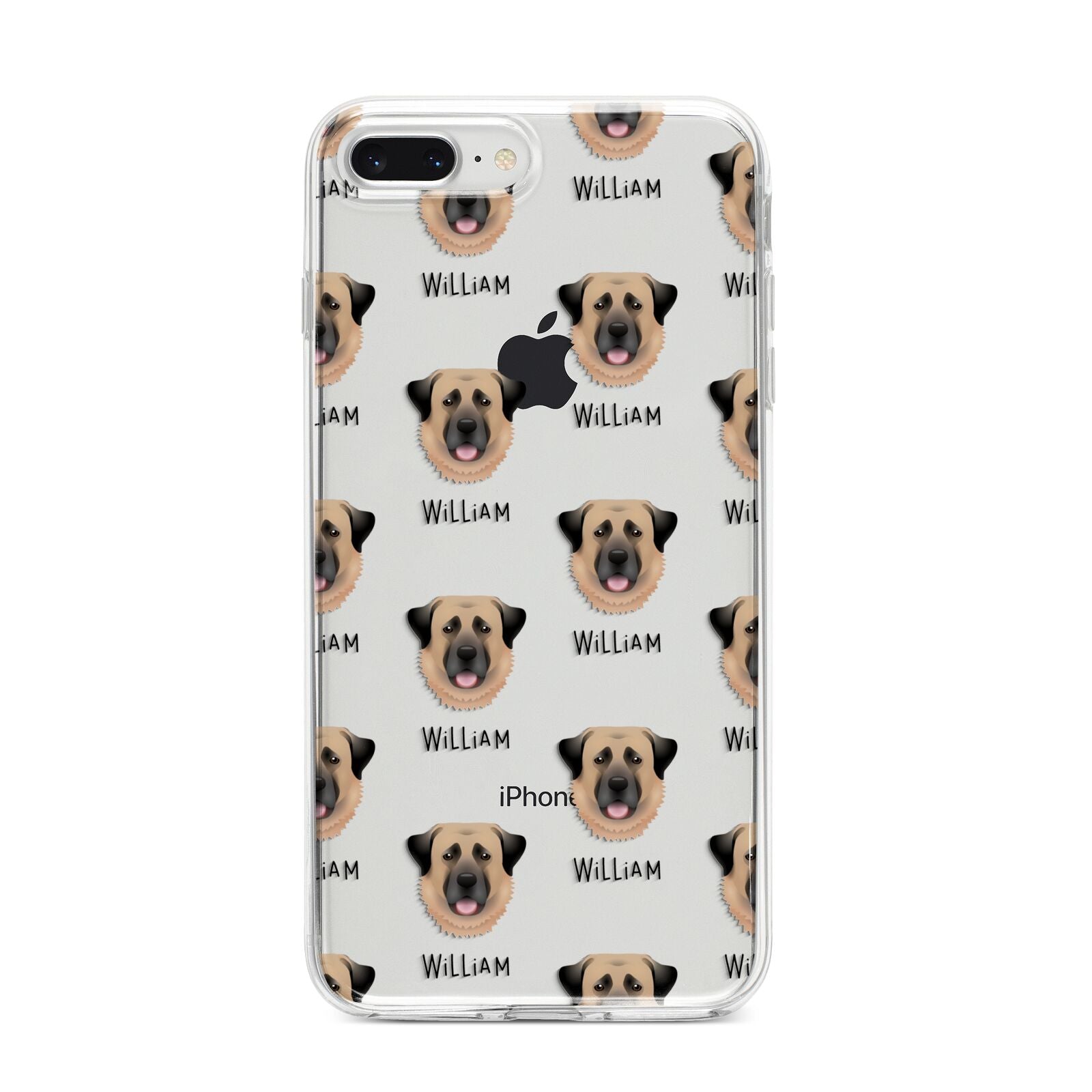 Dog Icon with Name iPhone 8 Plus Bumper Case on Silver iPhone
