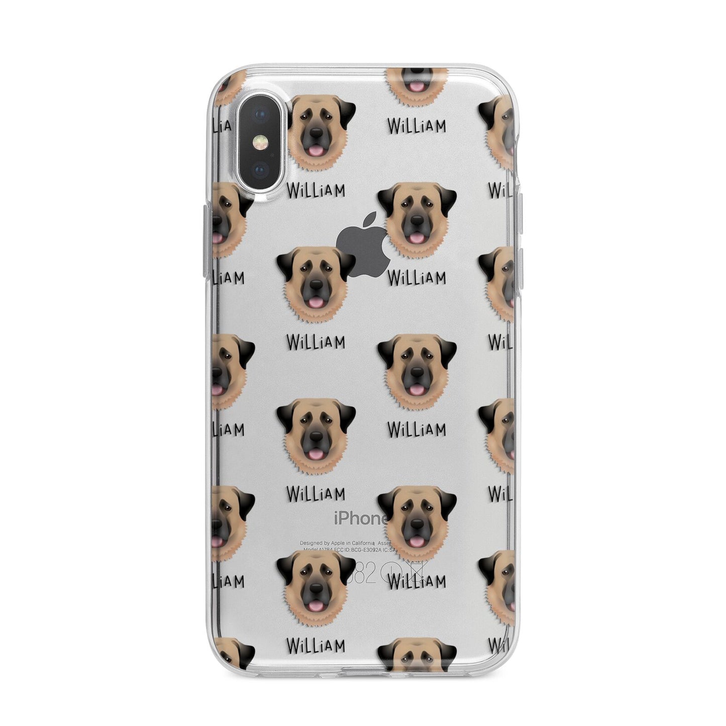 Dog Icon with Name iPhone X Bumper Case on Silver iPhone Alternative Image 1