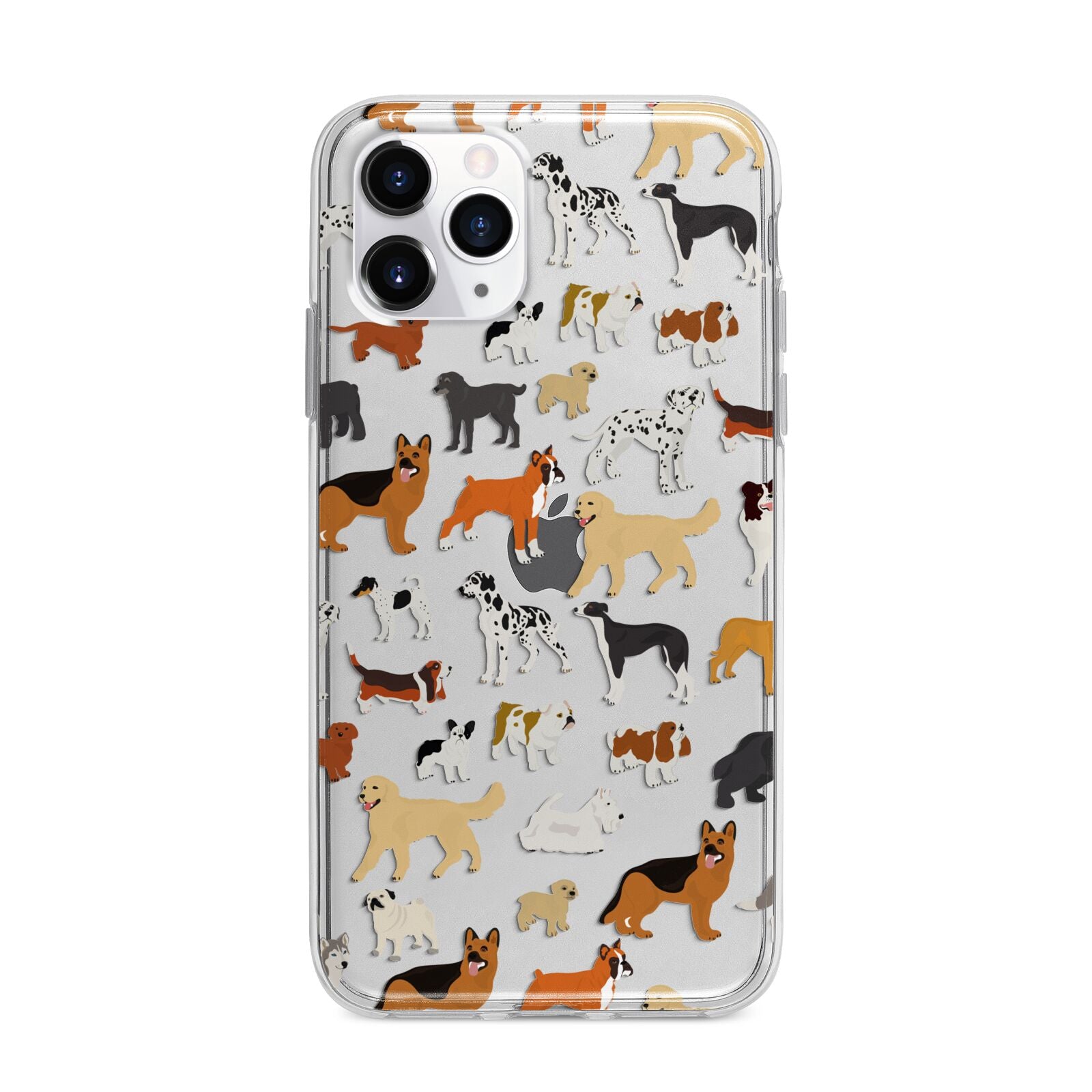 Dog Illustration Apple iPhone 11 Pro Max in Silver with Bumper Case
