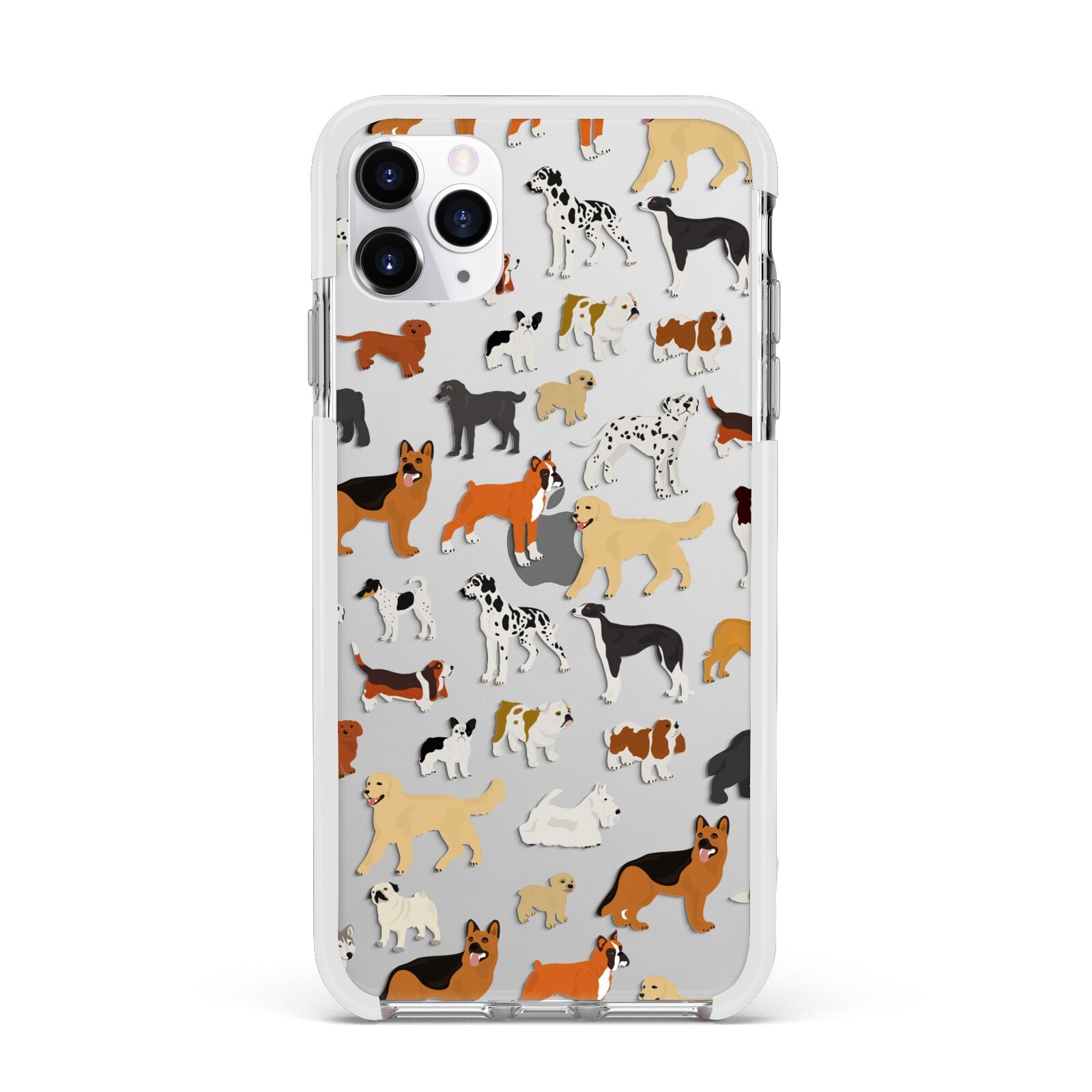 Dog Illustration Apple iPhone 11 Pro Max in Silver with White Impact Case
