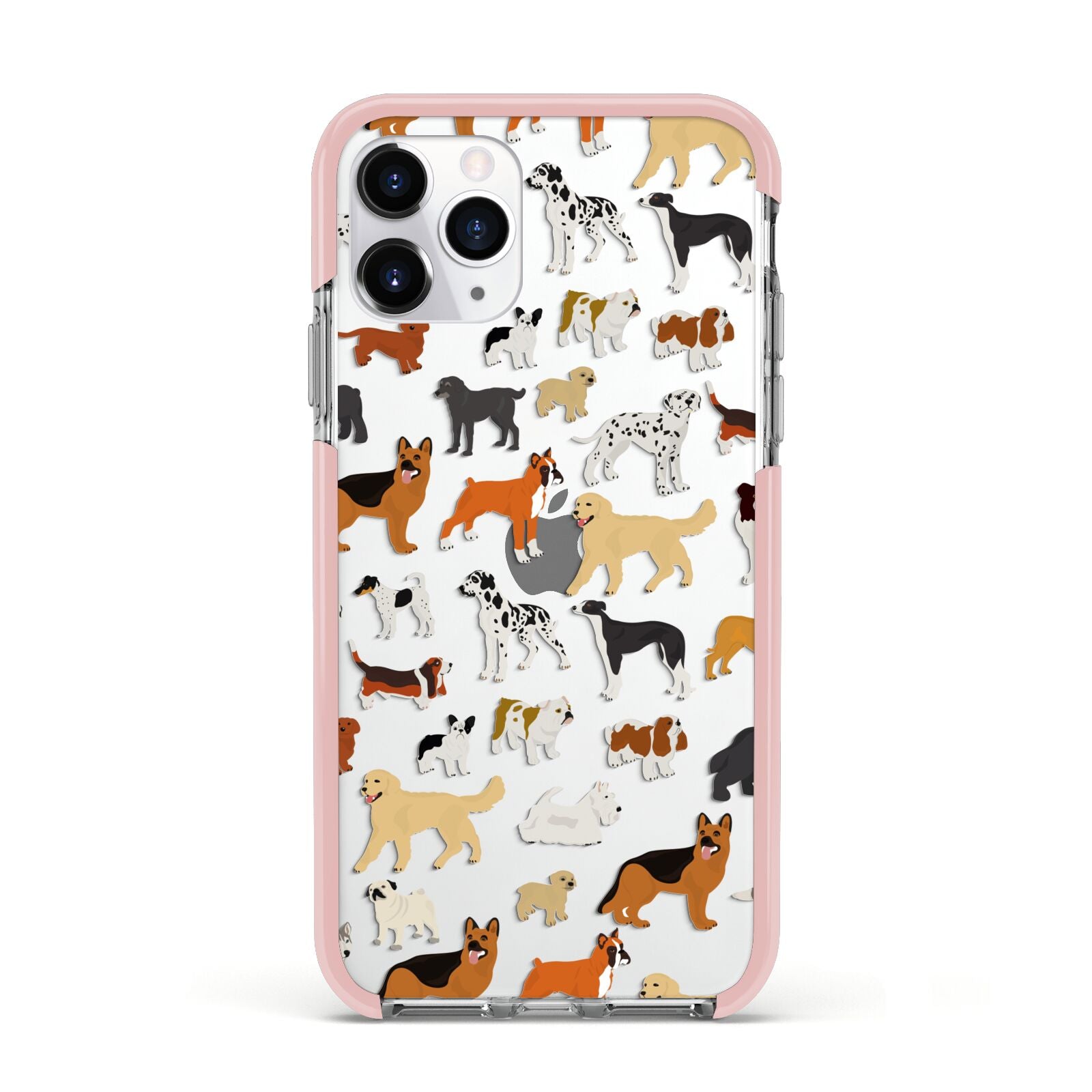 Dog Illustration Apple iPhone 11 Pro in Silver with Pink Impact Case