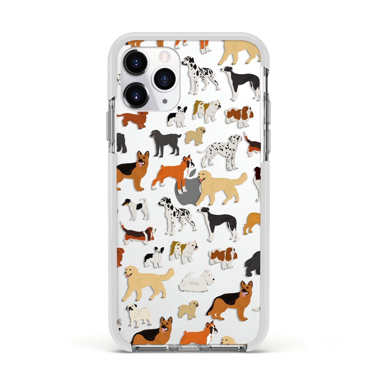 Dog Illustration Apple iPhone 11 Pro in Silver with White Impact Case