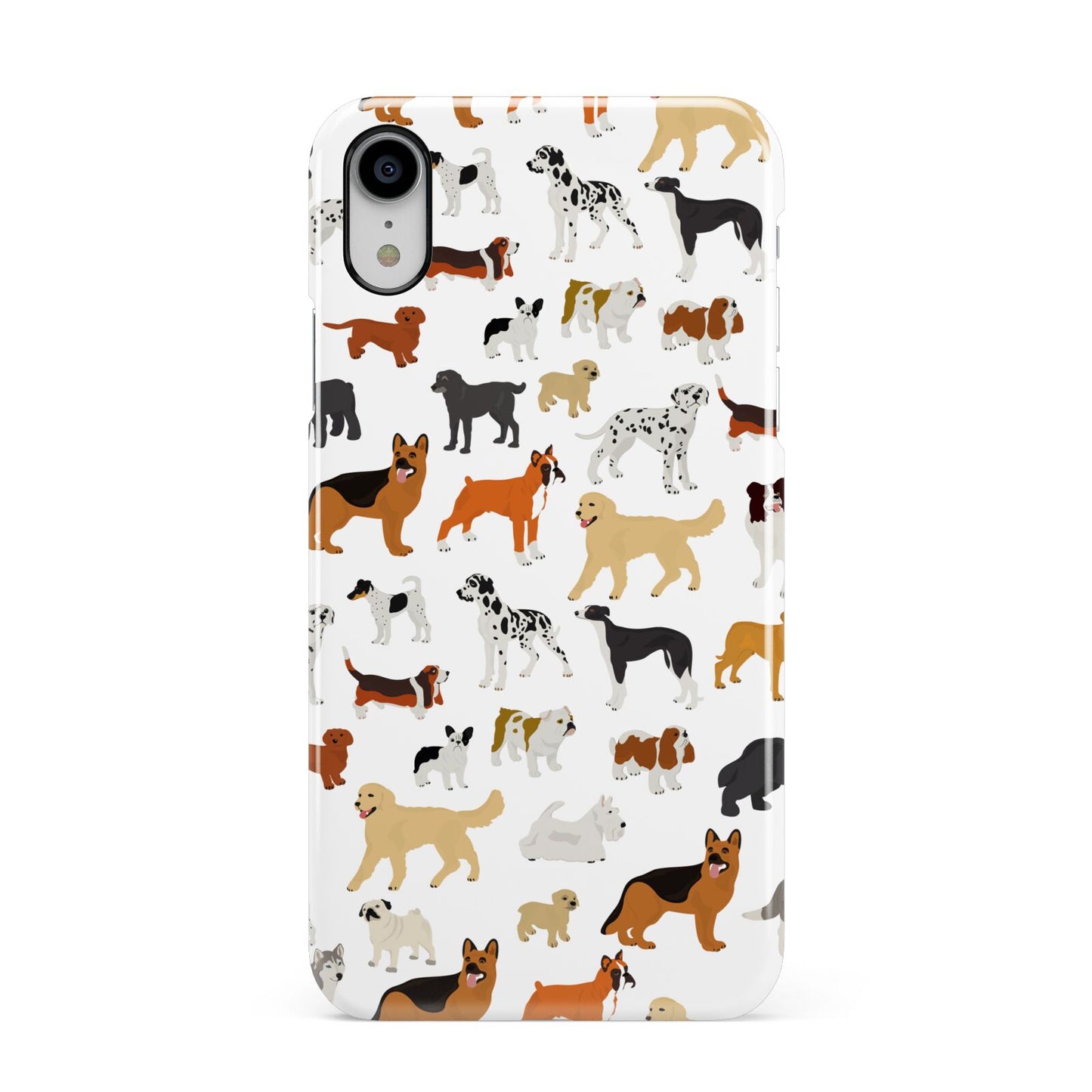 Dog Illustration Apple iPhone XR White 3D Snap Case