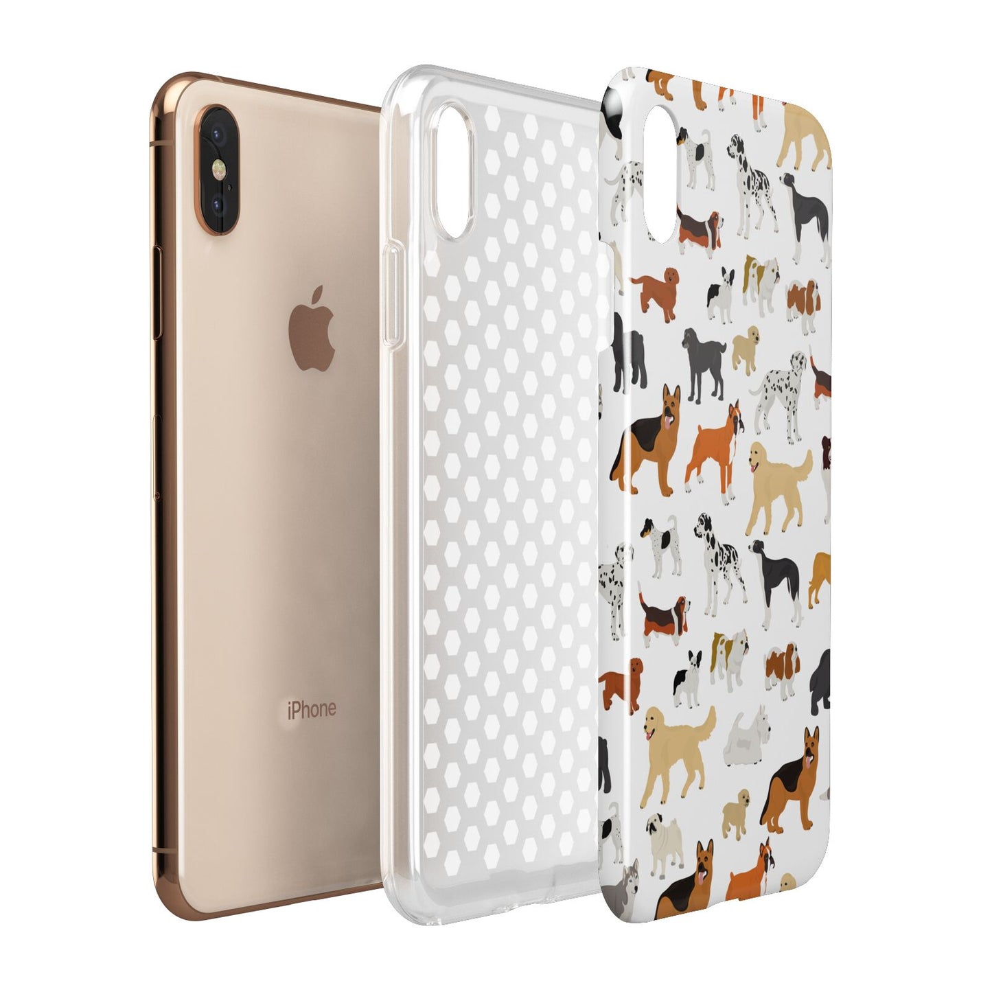 Dog Illustration Apple iPhone Xs Max 3D Tough Case Expanded View