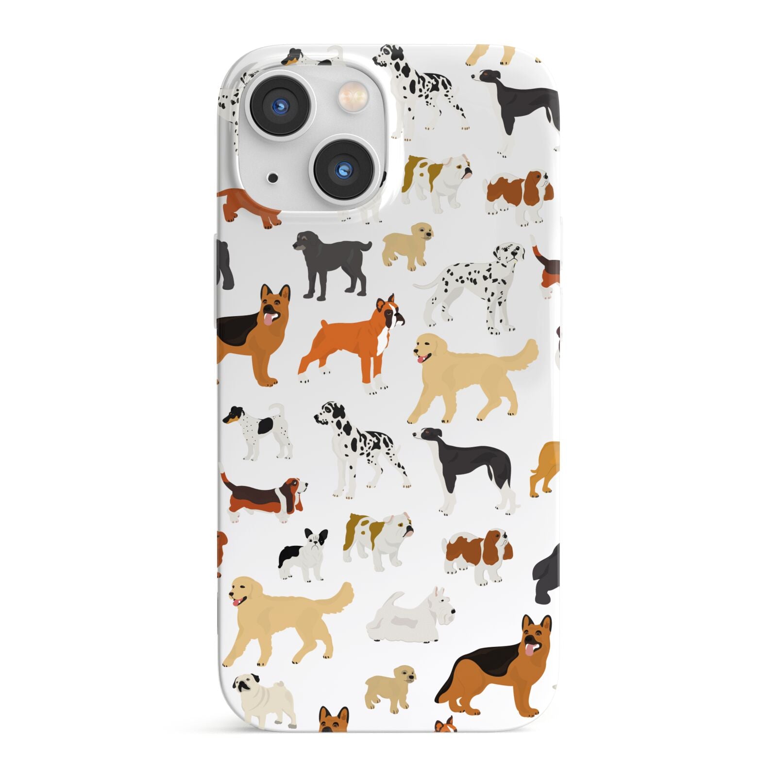 Dog Illustration iPhone 13 Mini Full Wrap 3D Snap Case