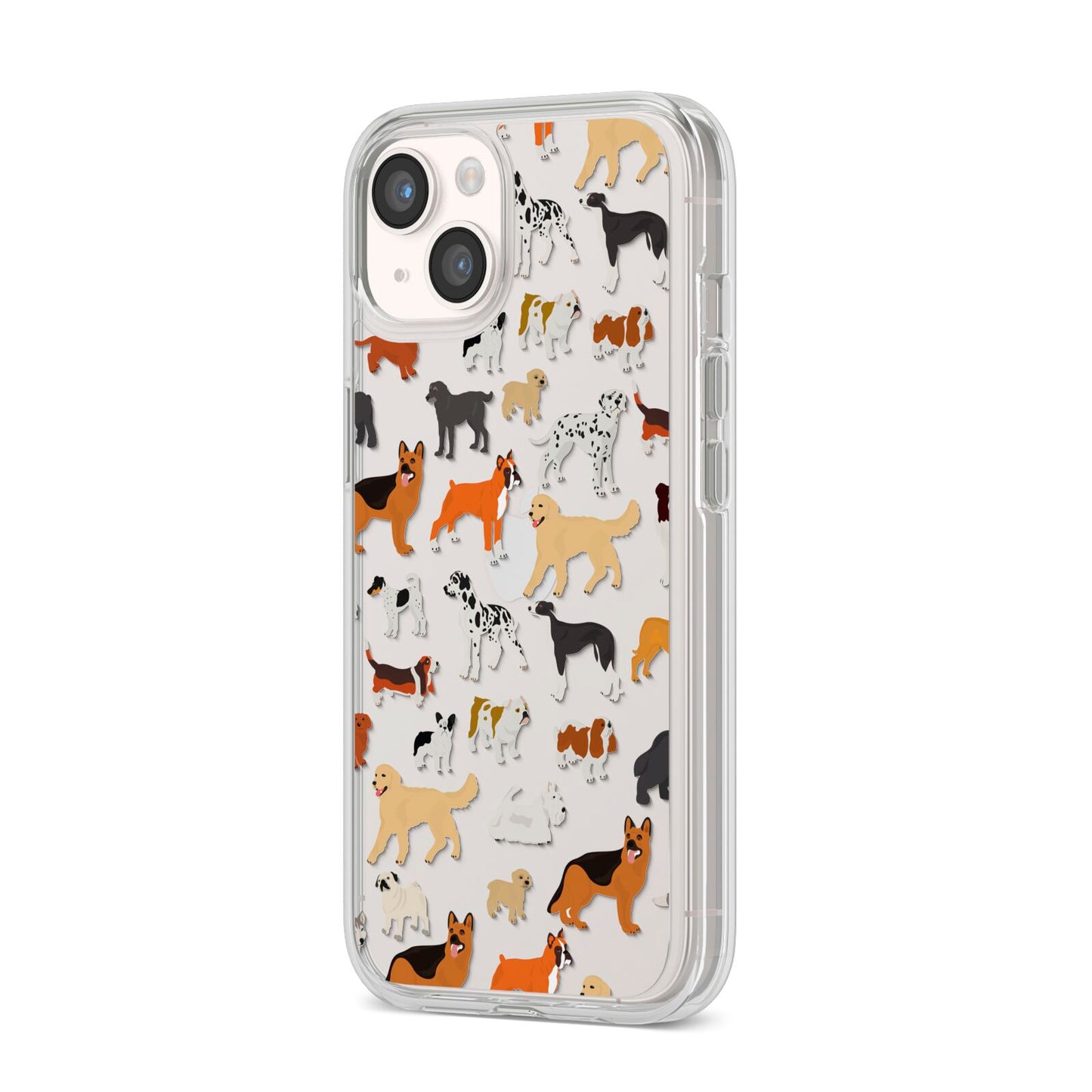 Dog Illustration iPhone 14 Clear Tough Case Starlight Angled Image