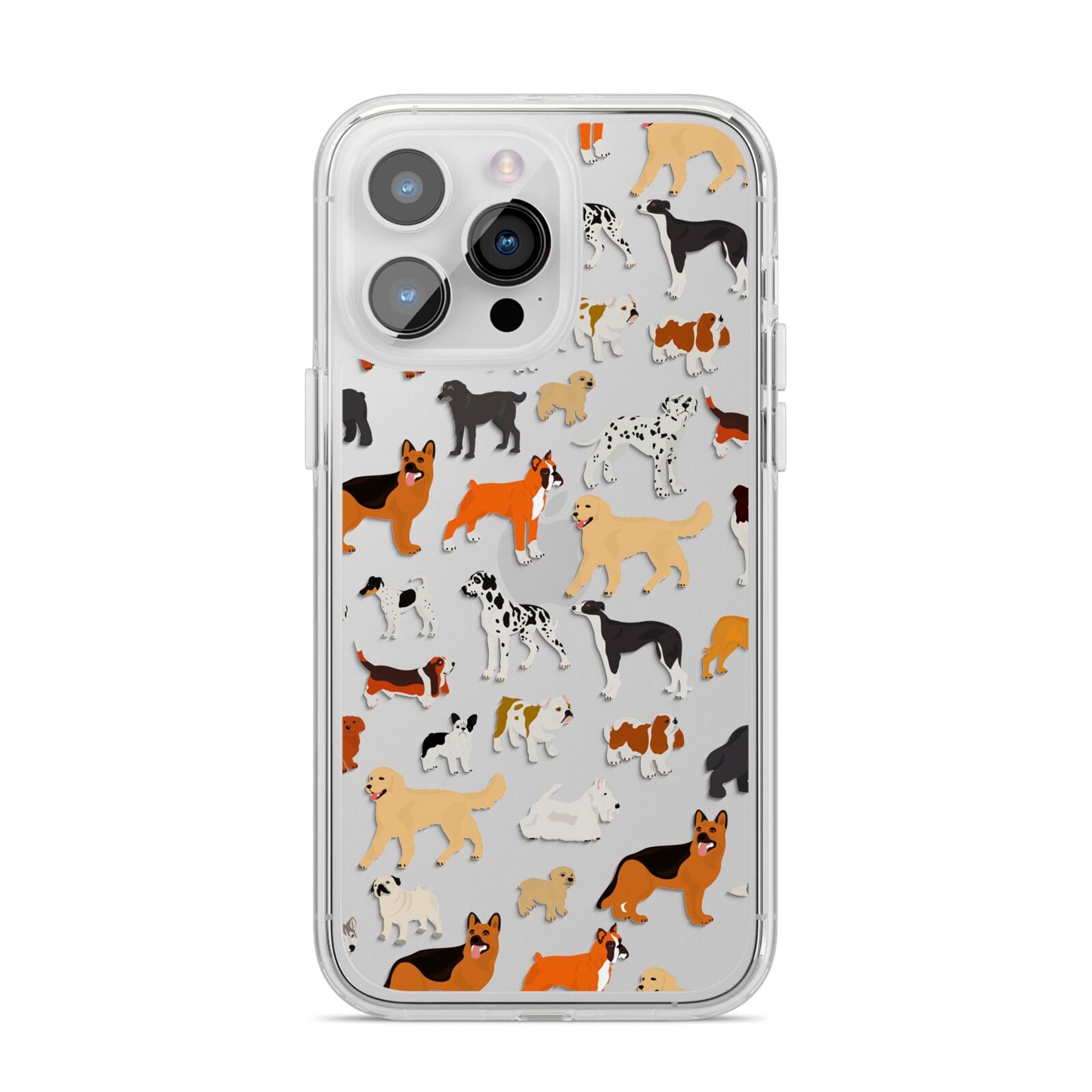 Dog Illustration iPhone 14 Pro Max Clear Tough Case Silver