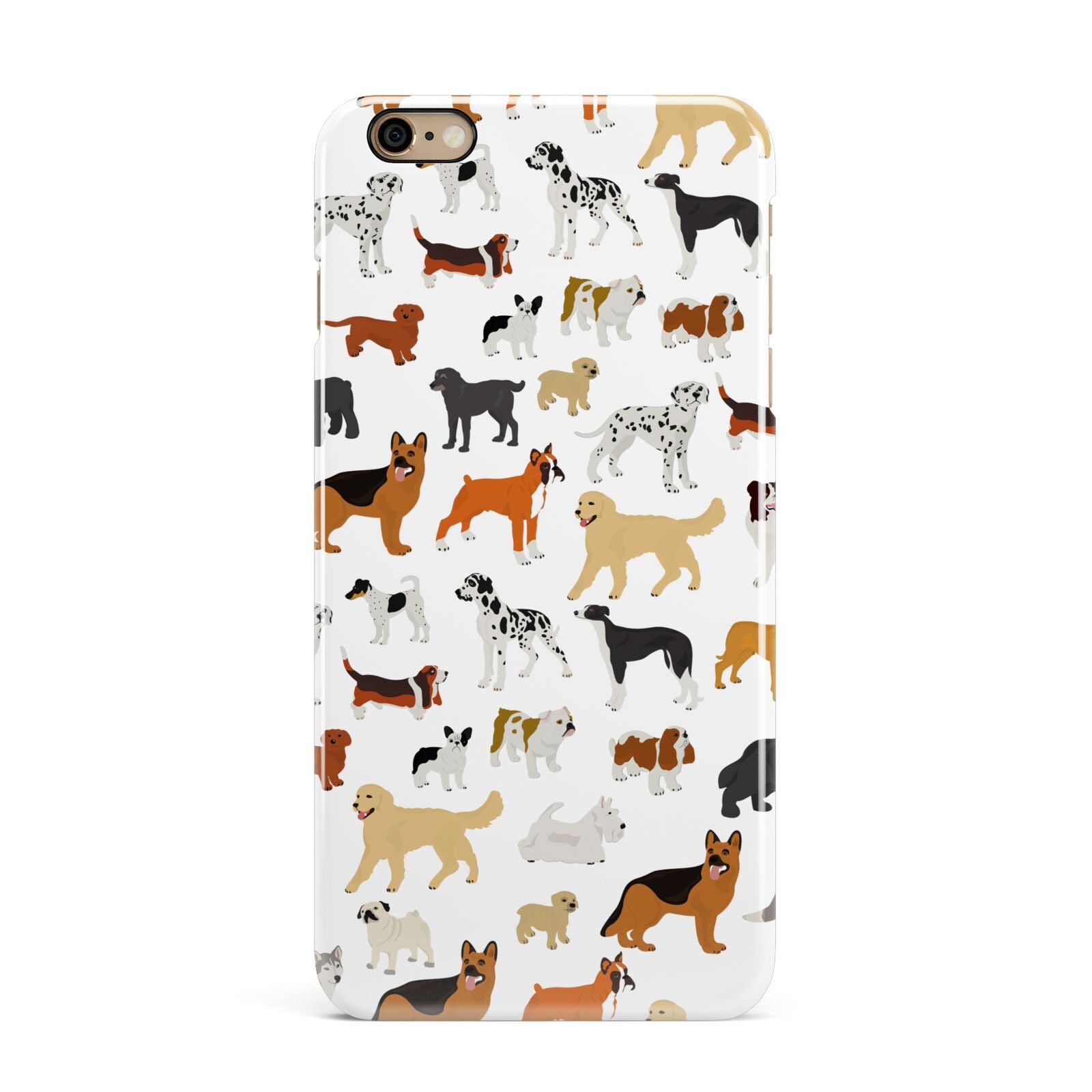 Dog Illustration iPhone 6 Plus 3D Snap Case on Gold Phone