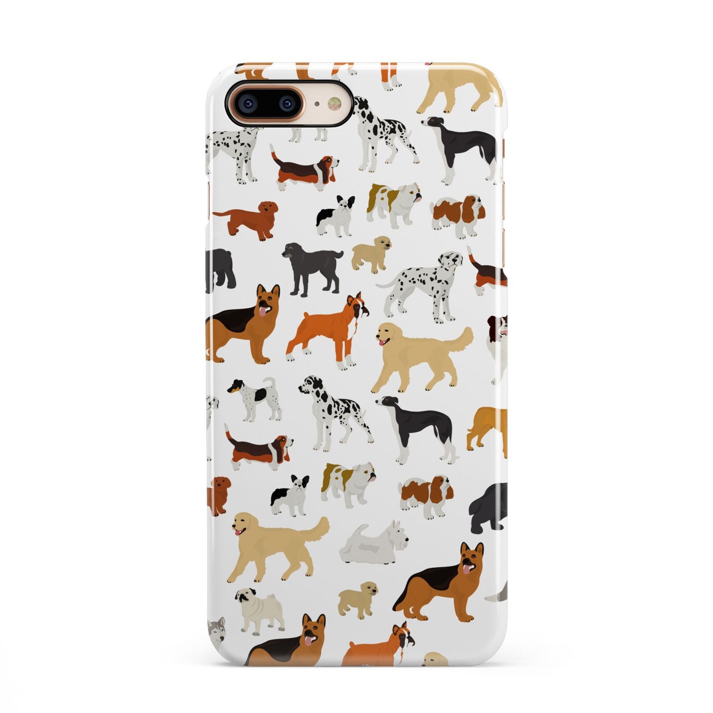 Dog Illustration iPhone 8 Plus 3D Snap Case on Gold Phone