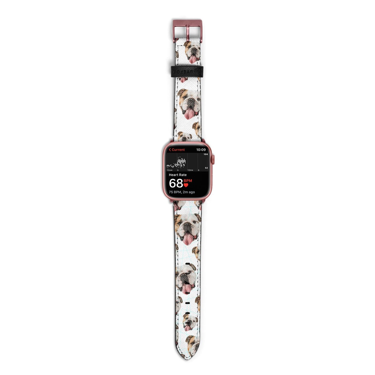 Dog Photo Face Apple Watch Strap Size 38mm with Rose Gold Hardware
