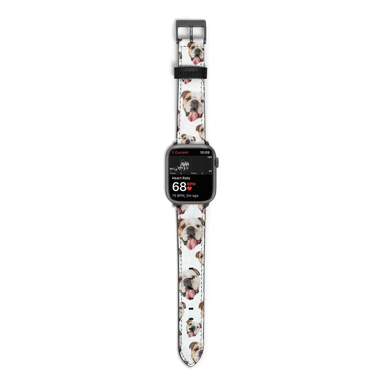Dog Photo Face Apple Watch Strap Size 38mm with Space Grey Hardware