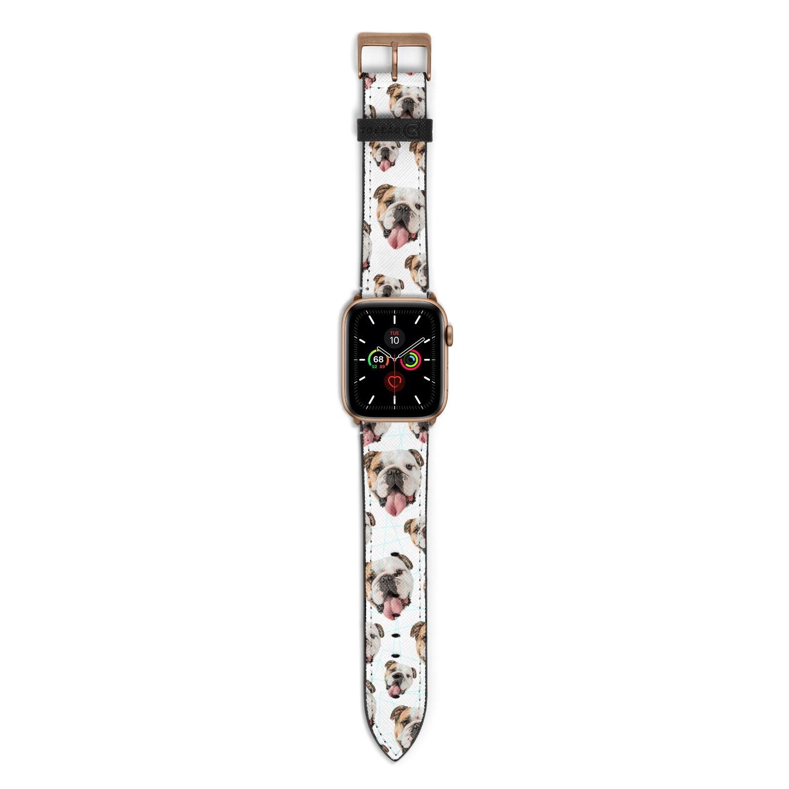 Dog Photo Face Apple Watch Strap with Gold Hardware