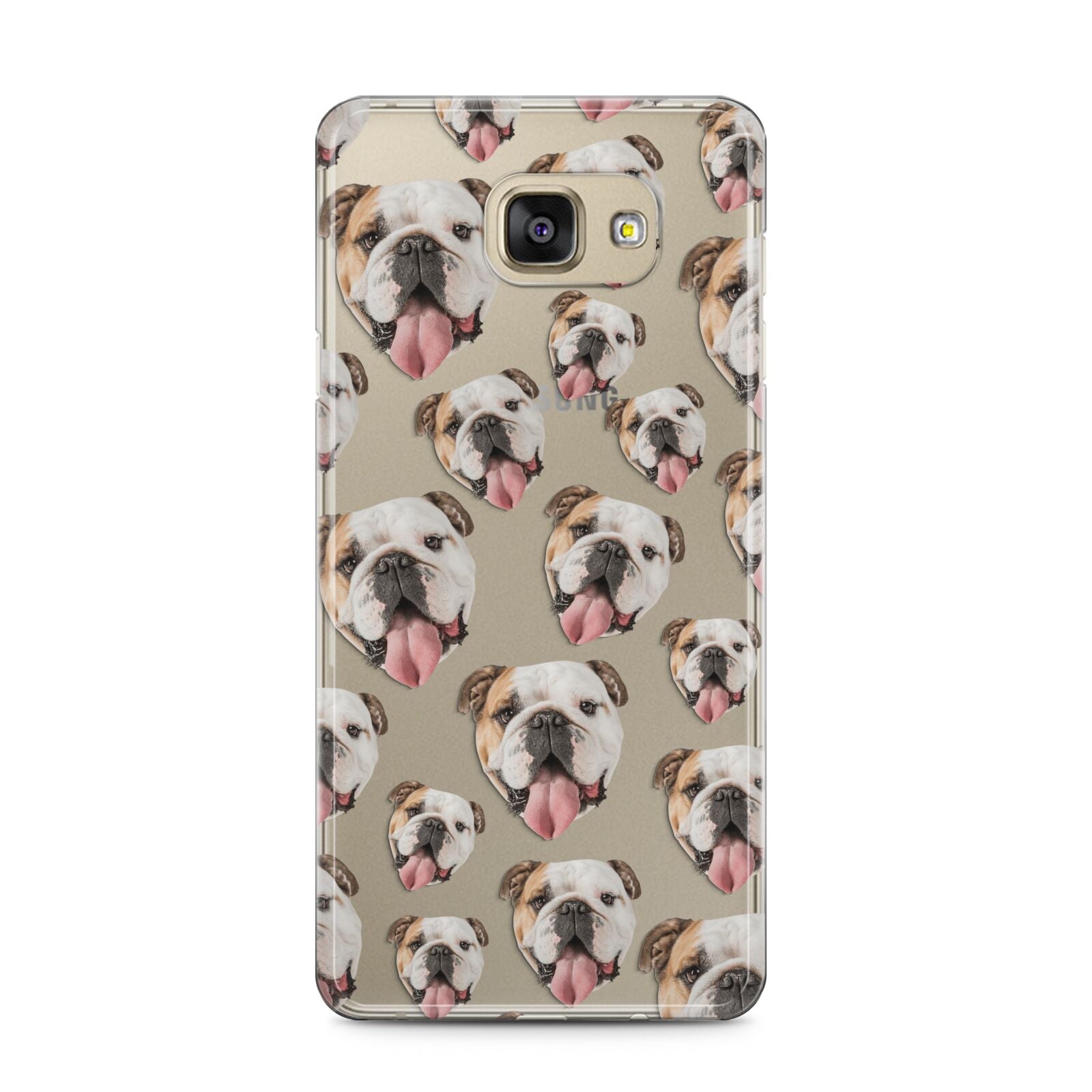 Dog Photo Face Samsung Galaxy A5 2016 Case on gold phone