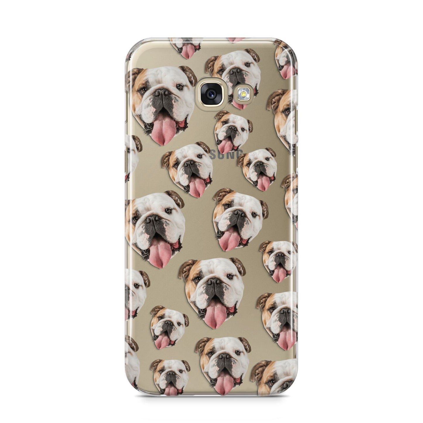 Dog Photo Face Samsung Galaxy A5 2017 Case on gold phone