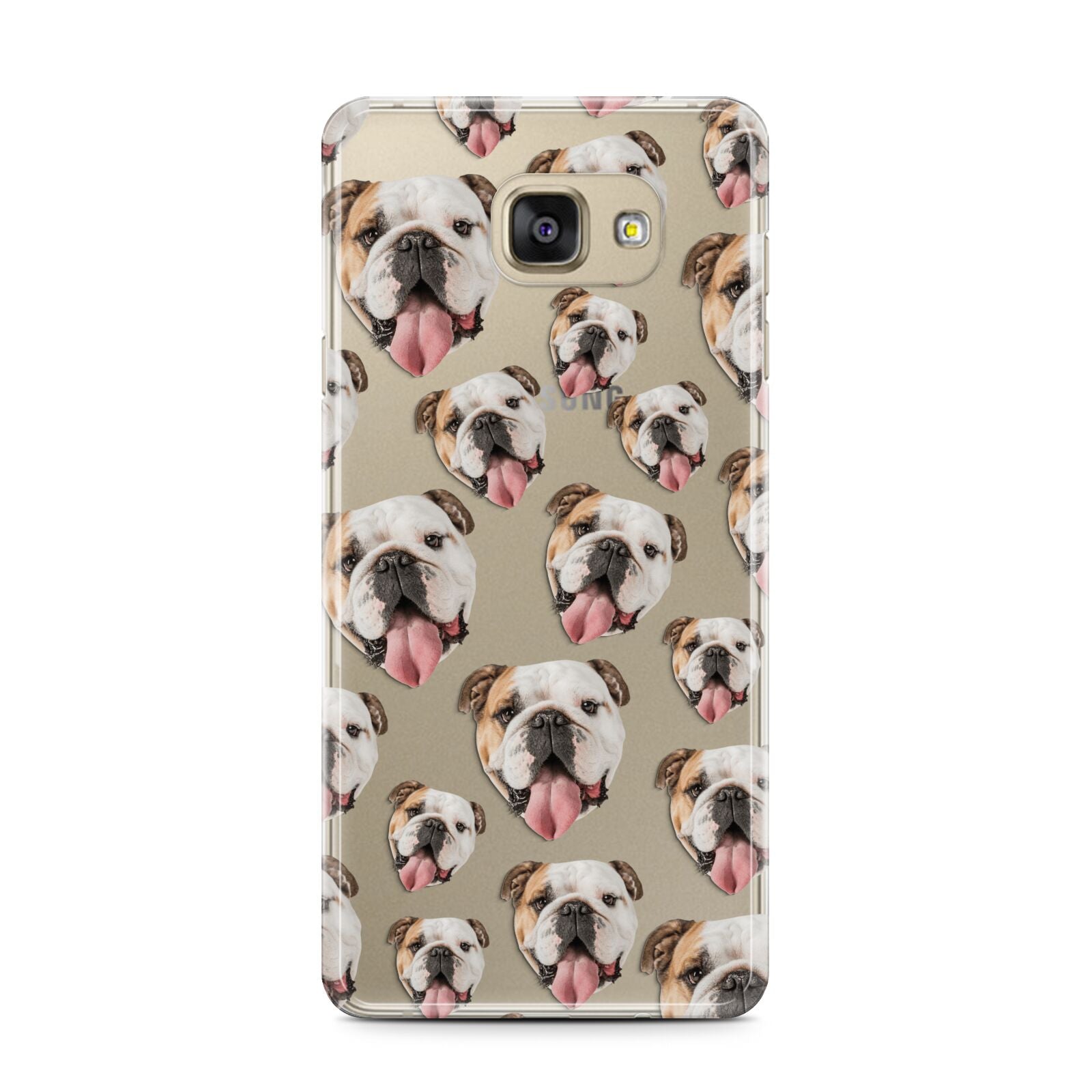 Dog Photo Face Samsung Galaxy A7 2016 Case on gold phone