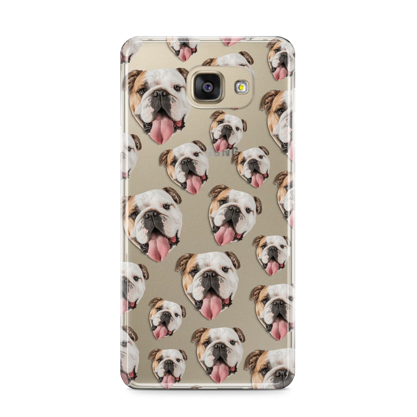 Dog Photo Face Samsung Galaxy A9 2016 Case on gold phone