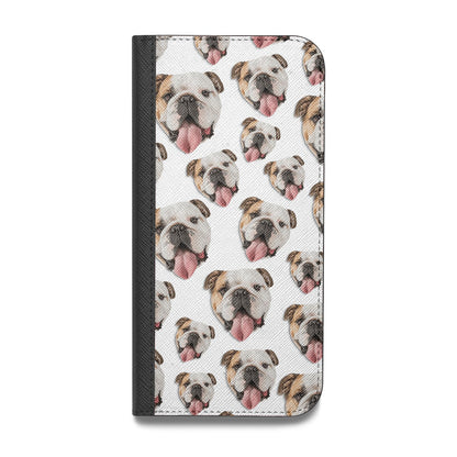 Dog Photo Face Vegan Leather Flip iPhone Case