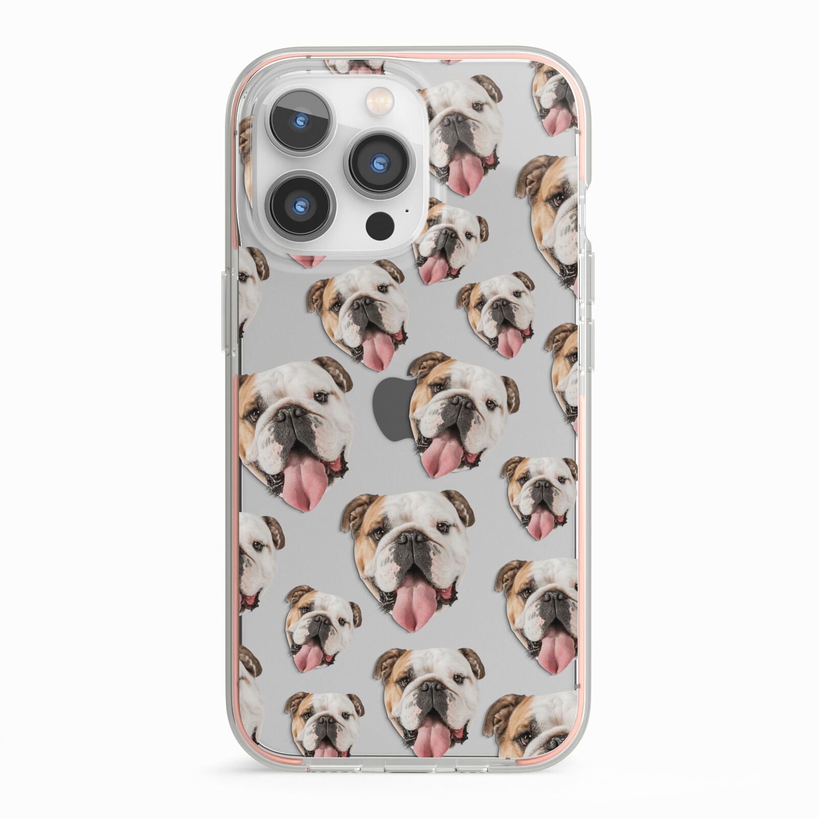 Dog Photo Face iPhone 13 Pro TPU Impact Case with Pink Edges