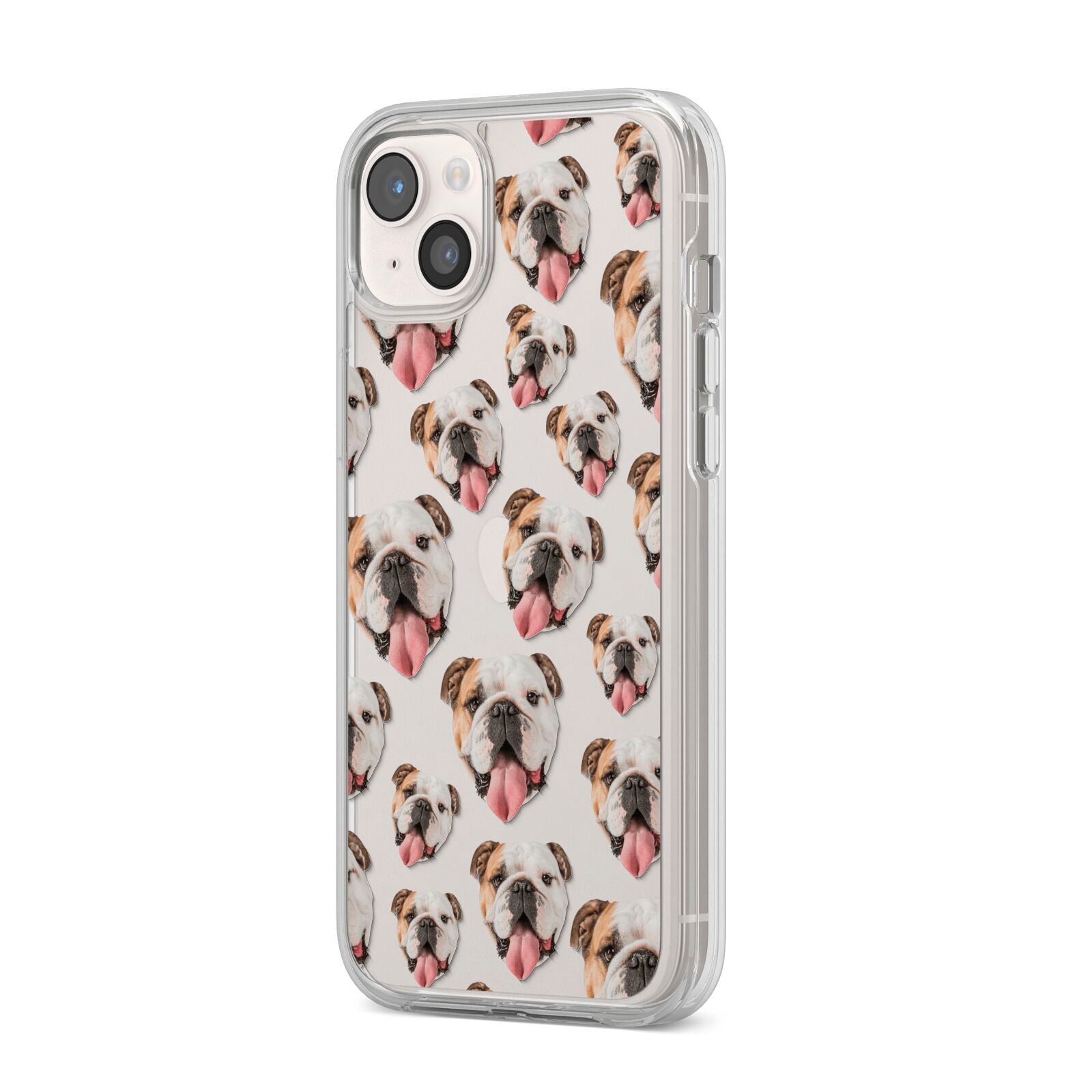 Dog Photo Face iPhone 14 Plus Clear Tough Case Starlight Angled Image