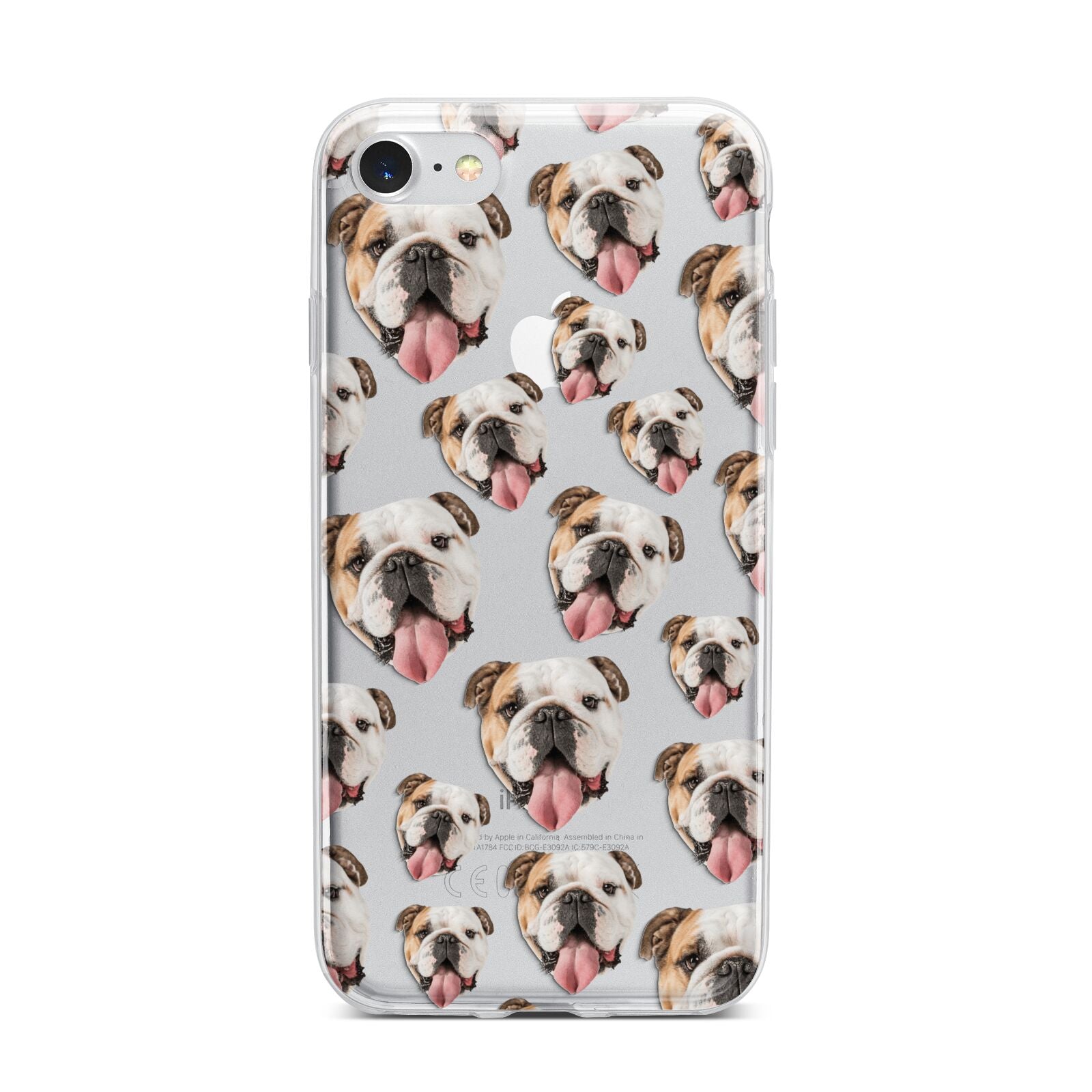 Dog Photo Face iPhone 7 Bumper Case on Silver iPhone