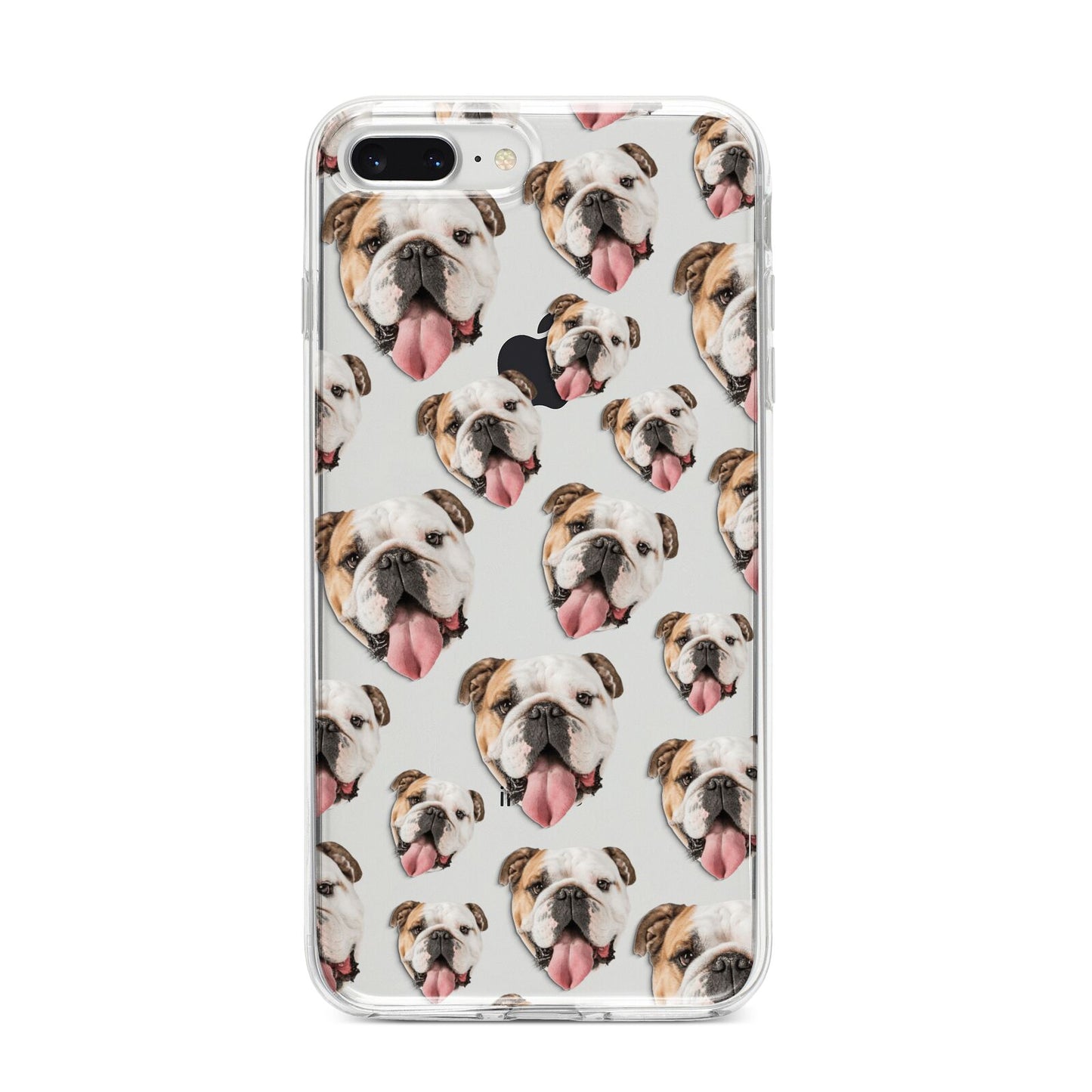 Dog Photo Face iPhone 8 Plus Bumper Case on Silver iPhone