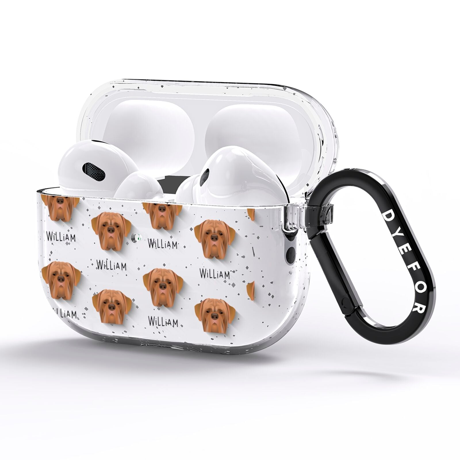Dogue de Bordeaux Icon with Name AirPods Pro Glitter Case Side Image