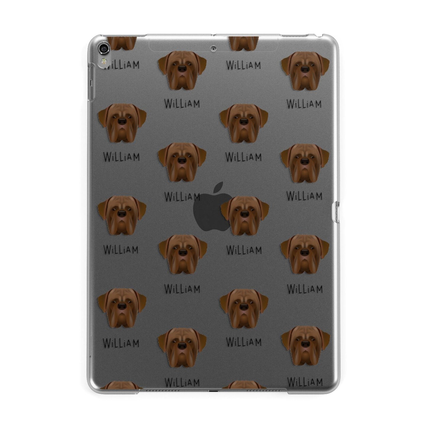 Dogue de Bordeaux Icon with Name Apple iPad Grey Case