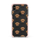 Dogue de Bordeaux Icon with Name Apple iPhone Xs Max Impact Case Pink Edge on Black Phone